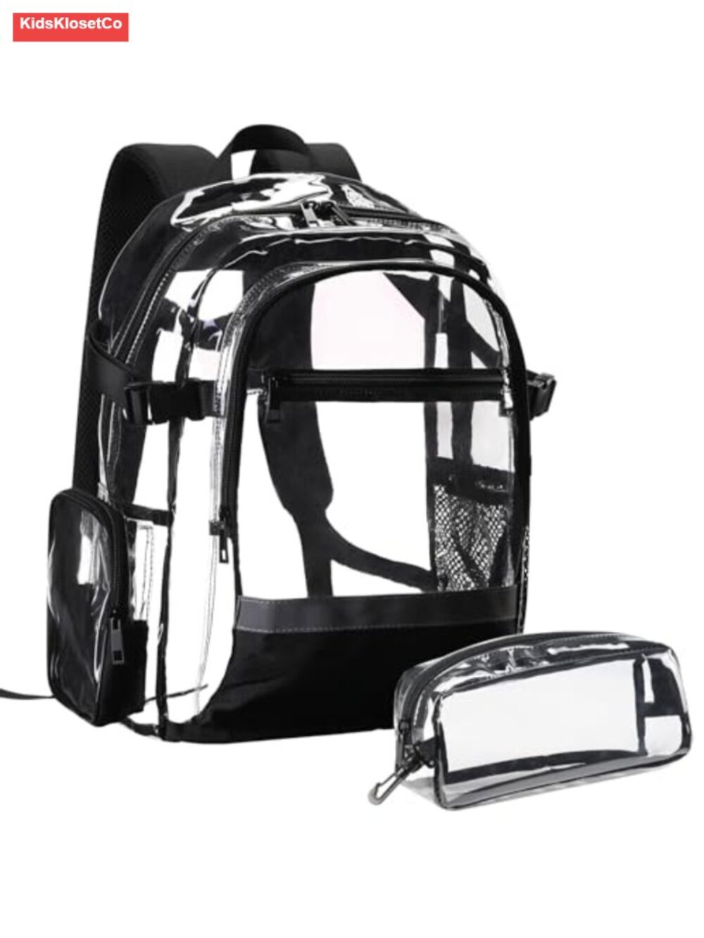 Clear PVC Heavy Duty Backpack for School, Stadium, Work, 17 inch Laptop - Picture 2 of 6
